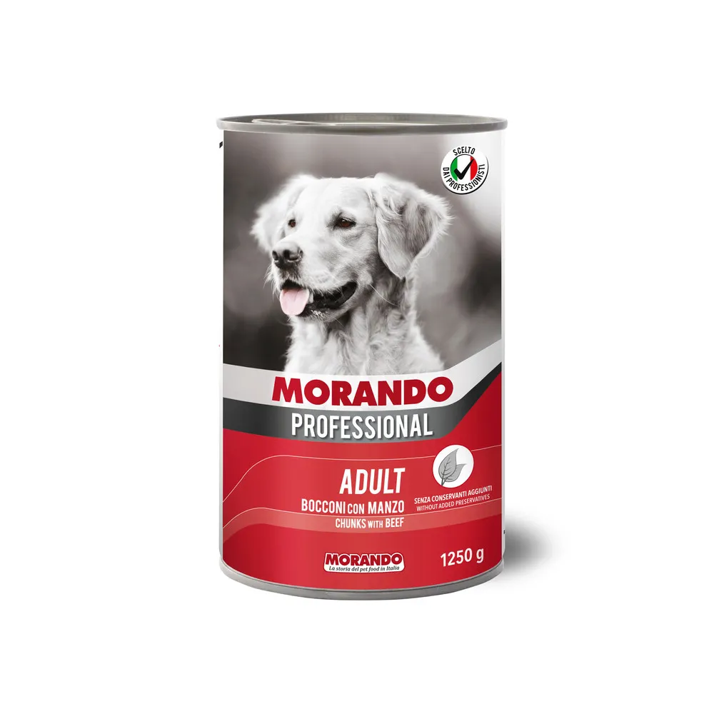 CIBO CANE MORANDO LATT 1250 G MANZO (12