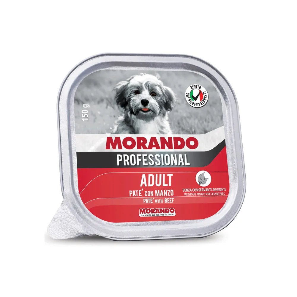 CIBO CANE MORANDO VSC 150 G PATE MANZO (22