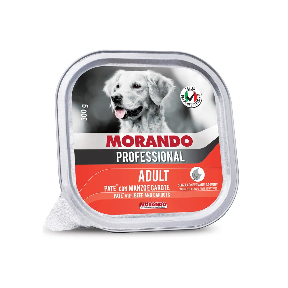 CIBO CANE MORANDO VSC 300 G PATE MANZO CAROTE (18