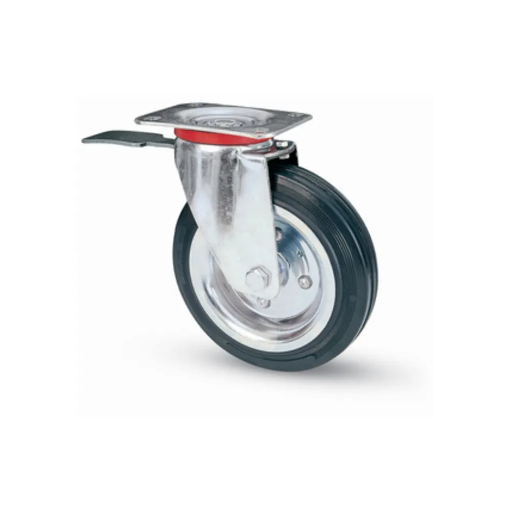 RUOTA INDUSTRIALE D 100 GOMMA 80BIS PIASTRA GIR FRE