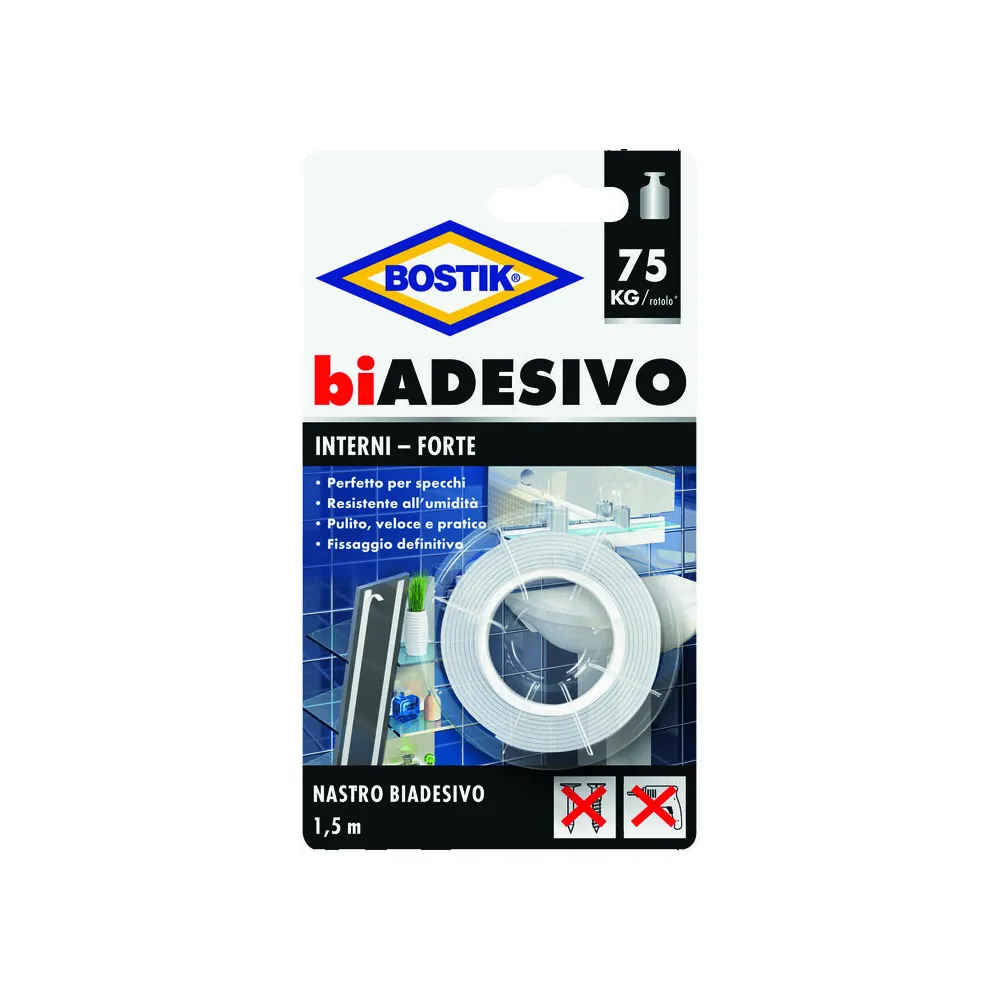 BOSTIK NASTRO BIADESIVO INTERNI 19MMX1