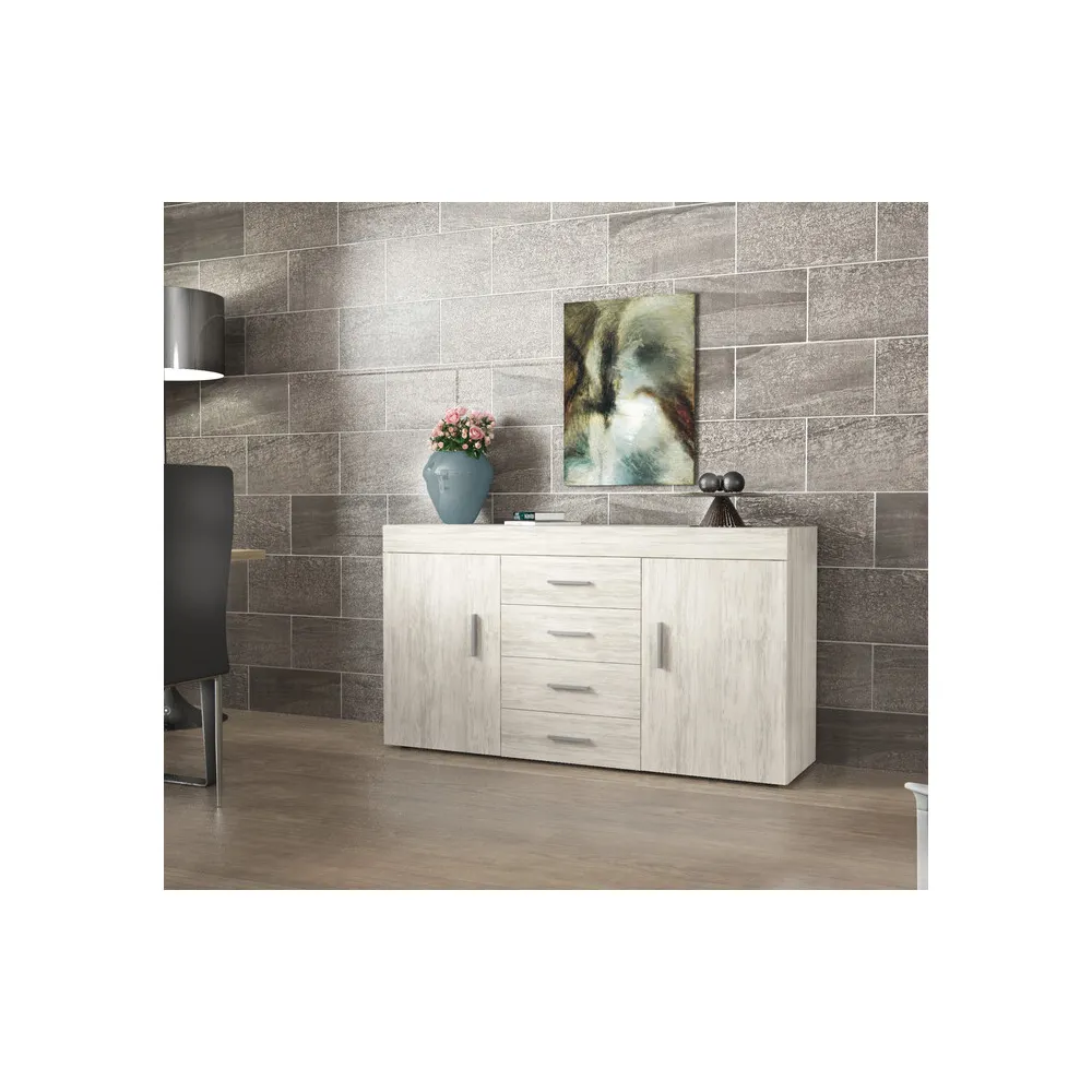 KIT MADIA 2 ANTE + 4 CASSETTI 153X40X85 BIANCO VEN. K083