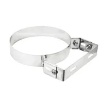 COLLARE INOX C/STAFFA P/TUBO STUFA 20 CM