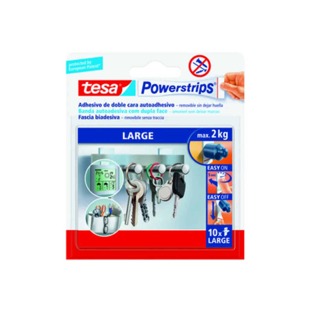 FASCIA BIADESIVA FORTE TESA POWERSTRIPS 10 PZ (15