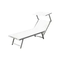 C LETTINO IN ALLUMINIO PLAYA C/PARASOLE BIANCO (2