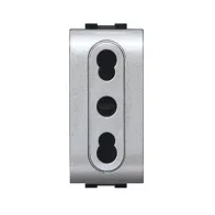 LIFE 4045 TEC PRESA BIPASSO 10/16A ARGENTO SATINAT (12