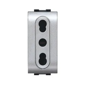 LIFE 4045 TEC PRESA BIPASSO 10/16A ARGENTO SATINAT (12