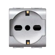 LIFE 4050 TEC PRESA SCHUKO BIPASSO ARGENTO SATIN (6