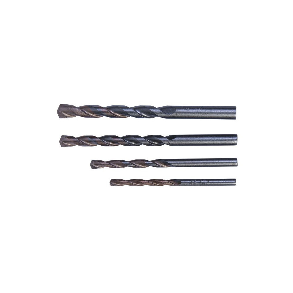 Un set di punte per calcestruzzo conforme alla norma ISO 5468, con diametri compresi tra 5 e 10 mm. Contiene 4 pezzi.