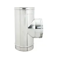 RACCORDO A T INOX ATTACCO FFM P/PELLET D 10 CM (2