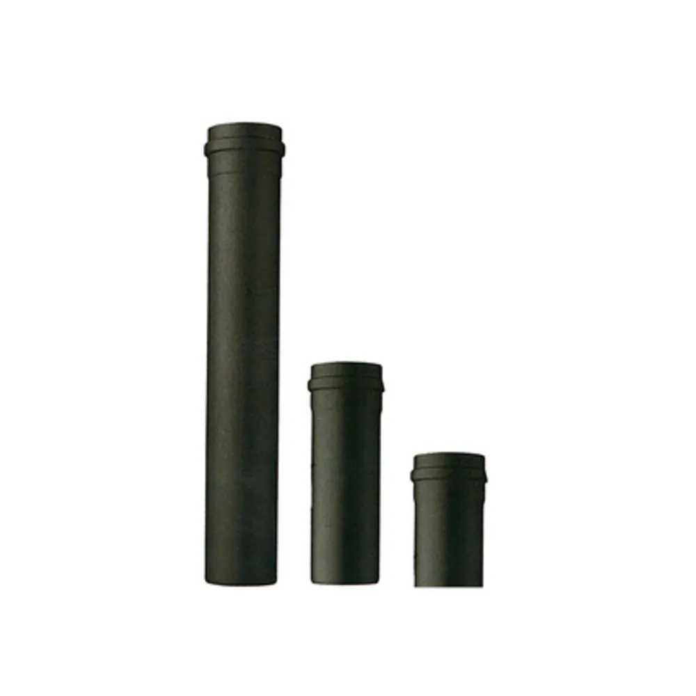 TUBO P/STUFA A PELLET H  25 CM D 10 CM NERO OPACO