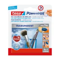 TESA POWERSTRIPS 8 STRISCE ADESIVE TRASPARENTI