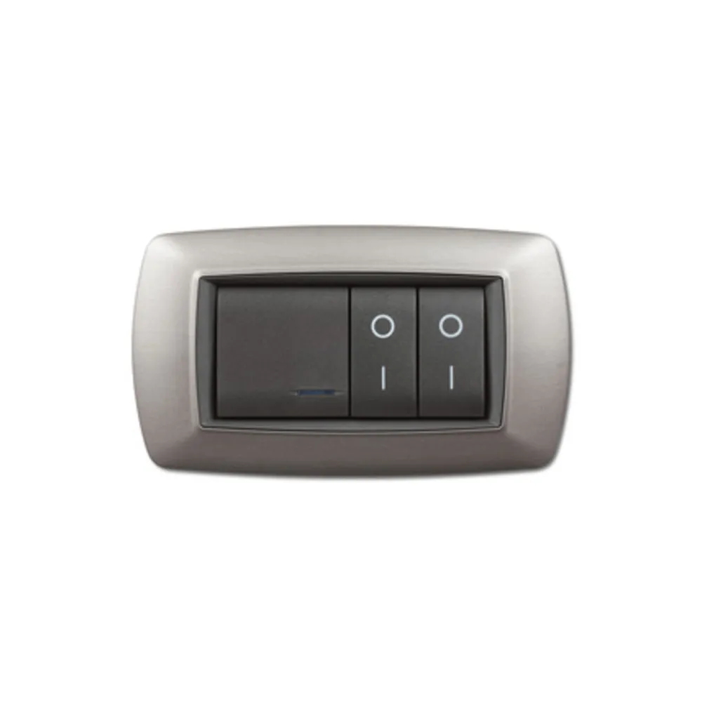 PLACCA LIFE LIVING PLAST ACCIAIO SATINATO 4P PLACCA LIFE LIVING PLAST ACCIAIO SATINATO 4P