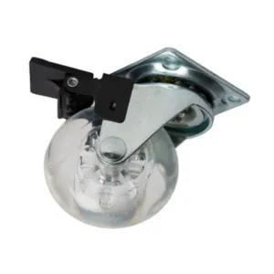 RUOTA MOBILE D 50 MM PIASTRA C/FRENO TRASPAREN* (12