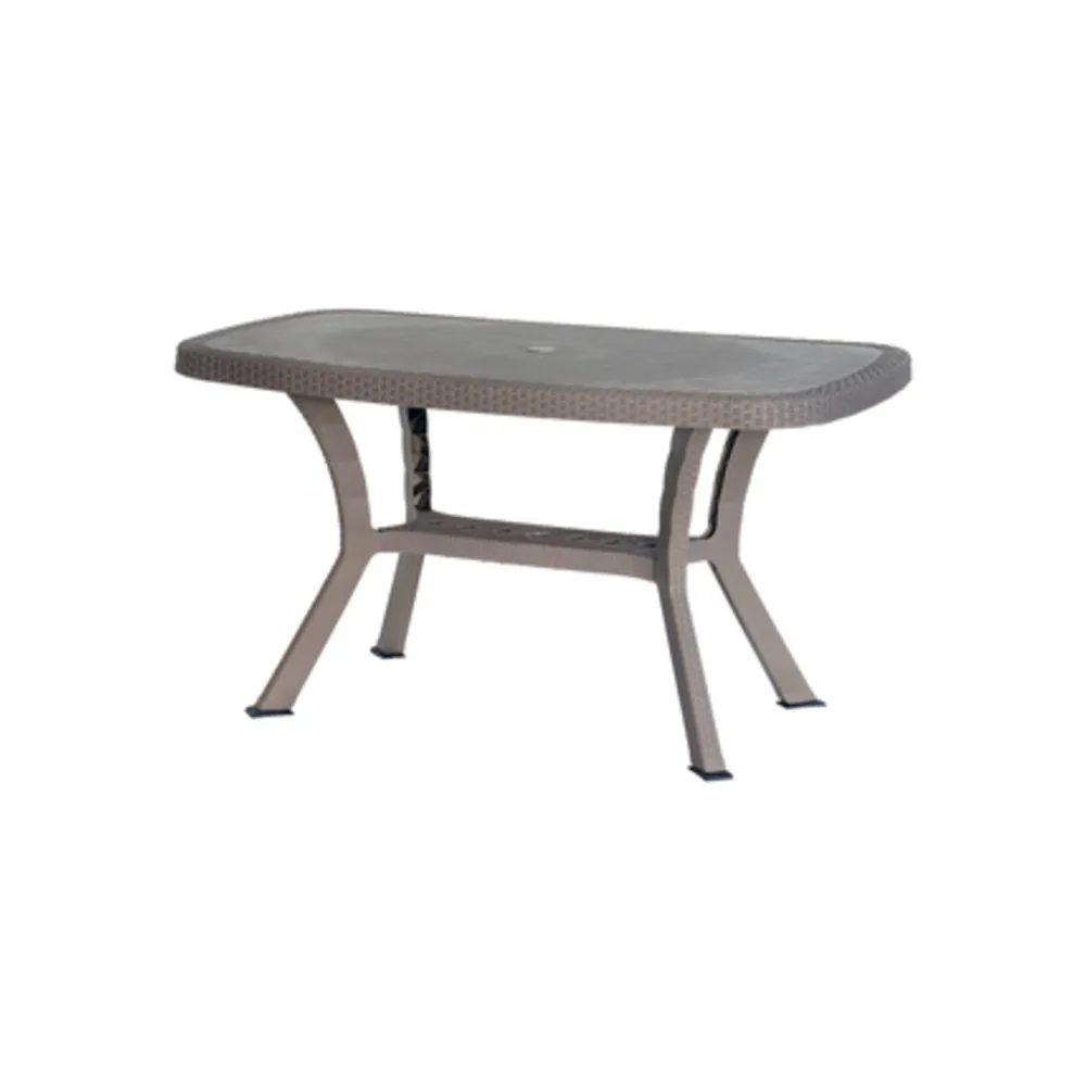 TAVOLO RATTAN OTELLO ELITE C/INCROCIO 136X82 TORT