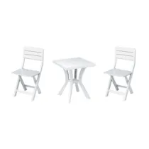 SET DUETTO RESINATAVOLO + 2 SEDIE BIANCO