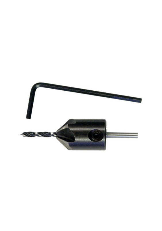 Wood drill bit with depth stop countersink