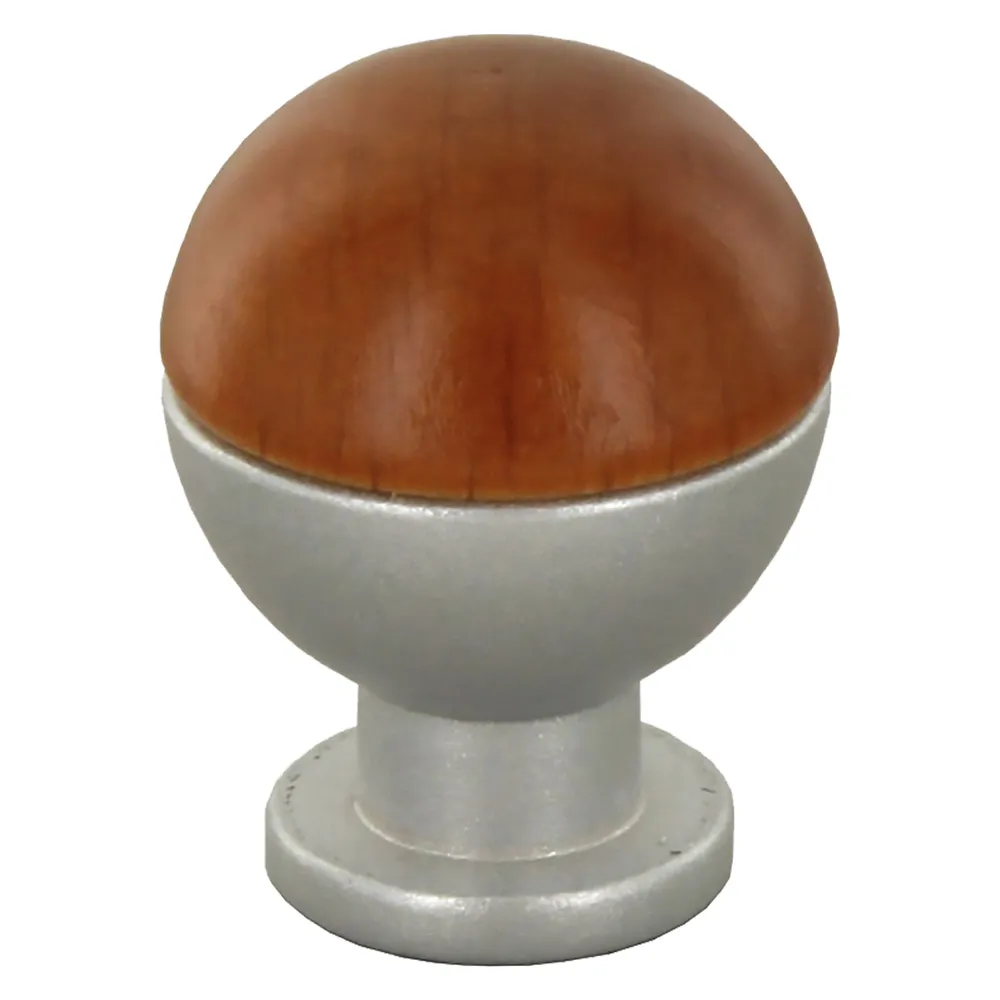 POMOLO IN LEGNO/OTTONE SFERICO ART. 735 mm 18 noce chiaro POMOLO IN LEGNO/OTTONE SFERICO ART. 735 mm 18 noce chiaro