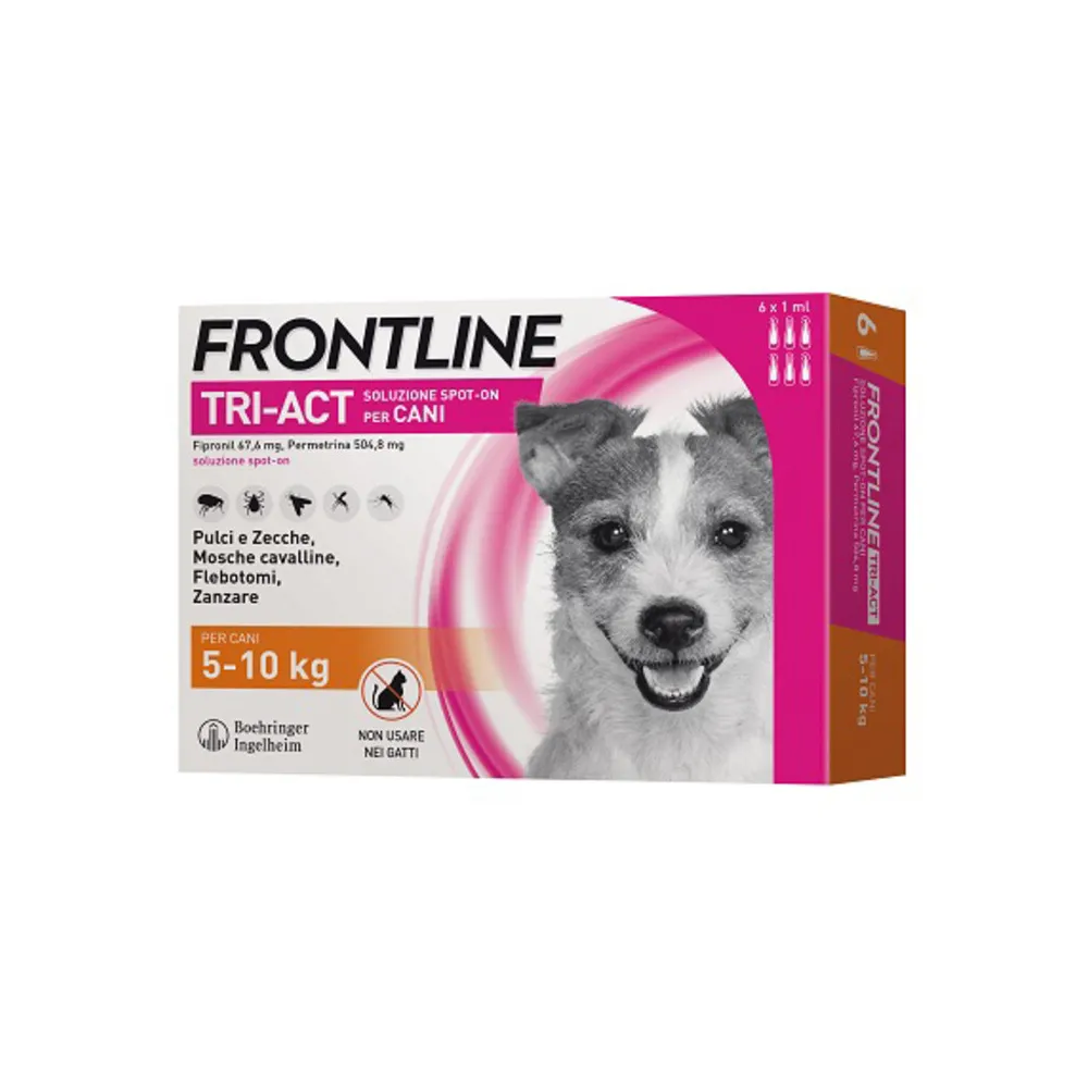 FRONTLINE TRI-ACT 5-10 KG 6 PIPETTE OFF. SPECIALE FRONTLINE TRI-ACT 5-10 KG 6 PIPETTE OFF. SPECIALE