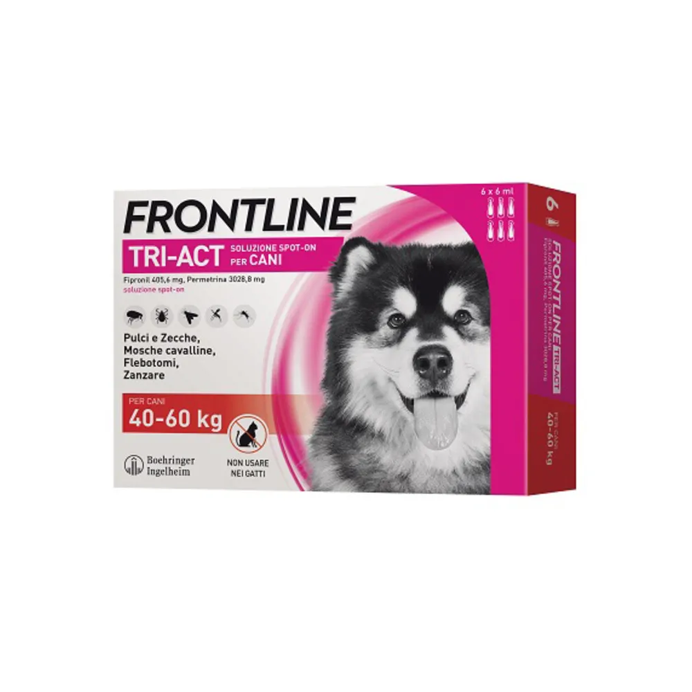 FRONTLINE TRI-ACT 40-60 KG 6 PIPETTE OFF. SPECIALE FRONTLINE TRI-ACT 40-60 KG 6 PIPETTE OFF. SPECIALE