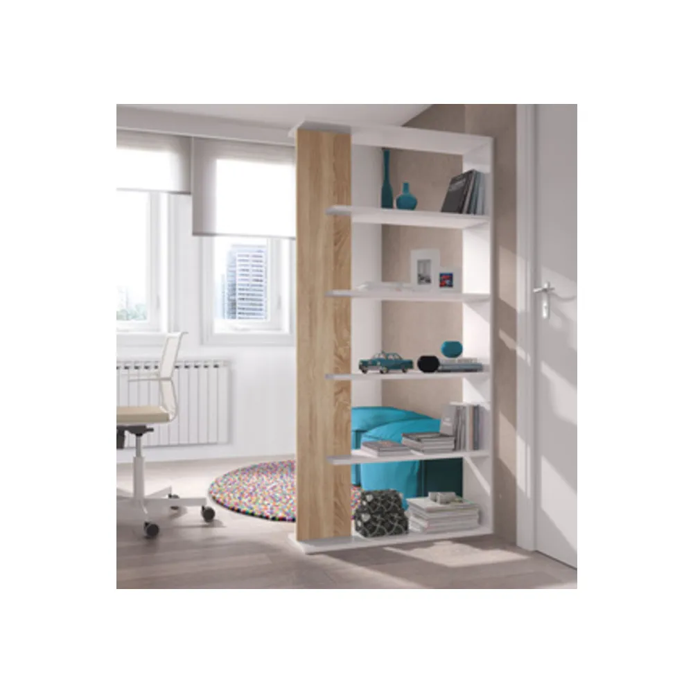 KIT LIBRERIA ALIDA 90X25XH180 BIANCO ROVERE