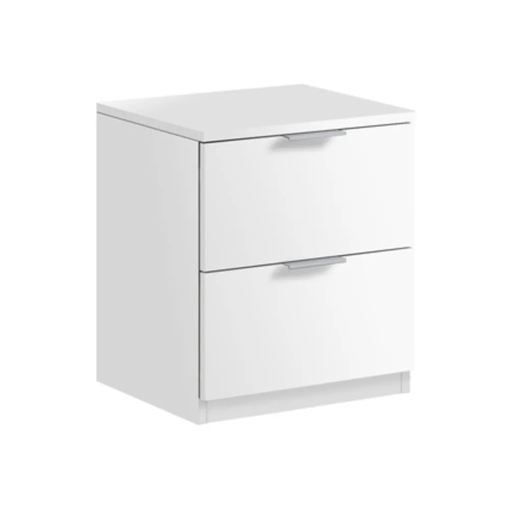 KIT COMODINO 2 CASSETTI 46X38X34 BIANCO