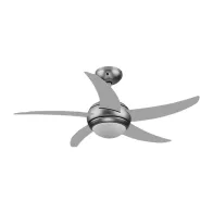 VENTILATORE A SOFFITTO 65W 3 VEL D 130 SILV C/TELEC+LUCE