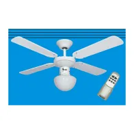 VENTILATORE A SOFFITTO 60W 3 VEL C/TELEC+LUCE D 105 BCO