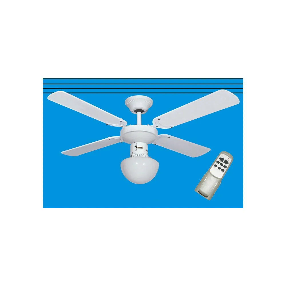VENTILATORE A SOFFITTO 60W 3 VEL C/TELEC+LUCE D 105 BCO