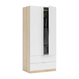 KIT ARMADIO 2 ANTE + 2 CASSETTI 80X52XH180 CM RO/BIA