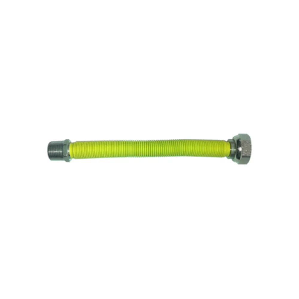 RACCORDO INOX ESTENSIBILE GAS 1/2 MF 200-400 GIALLO