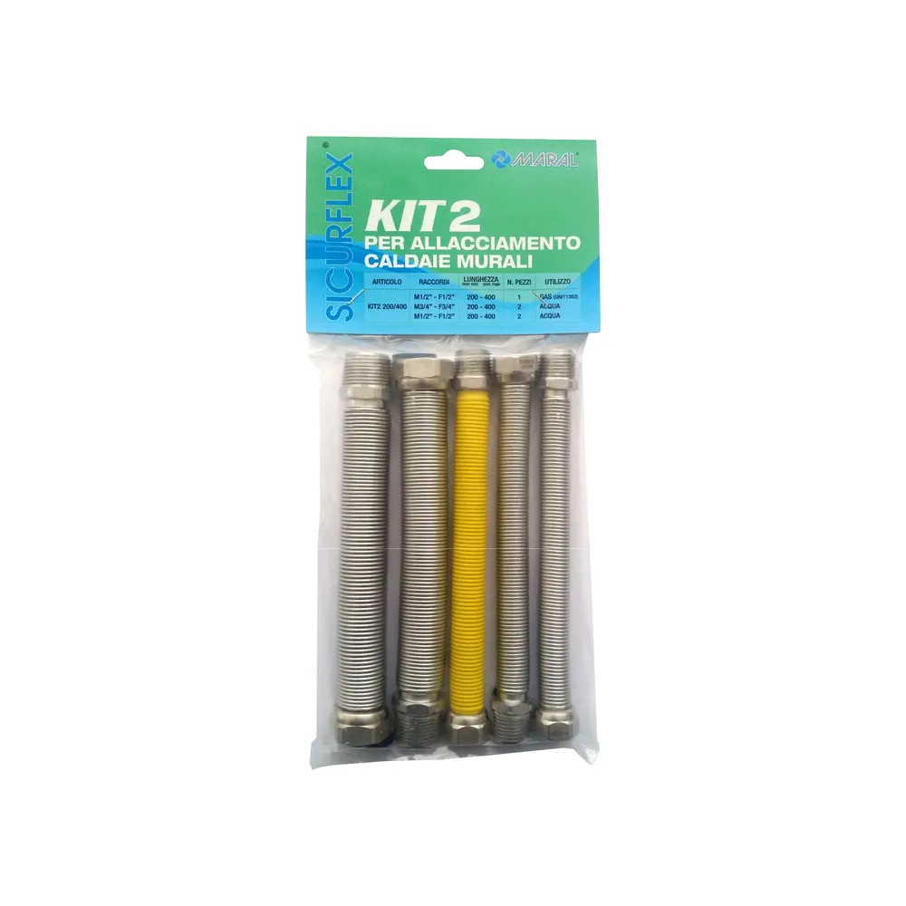 SET RACCORDO INOX ESTENSIBILE 1/2 P/CALDAIA KIT 2