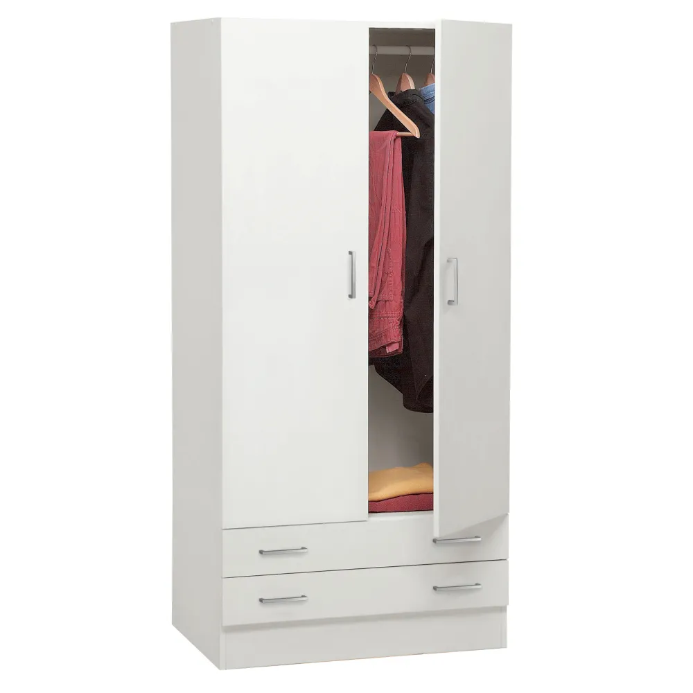 KIT ARMADIO 2 ANTE + 2 CASSETTI 82X46X184