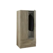 KIT ARMADIO 2 ANTE + 2 CASSETTI 82X46X184