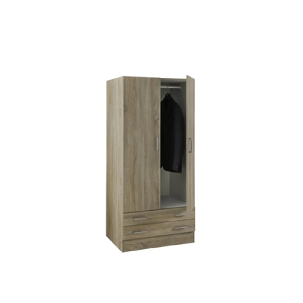 KIT ARMADIO 2 ANTE + 2 CASSETTI 82X46X184