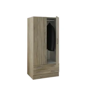 KIT ARMADIO 2 ANTE + 2 CASSETTI 82X46X184