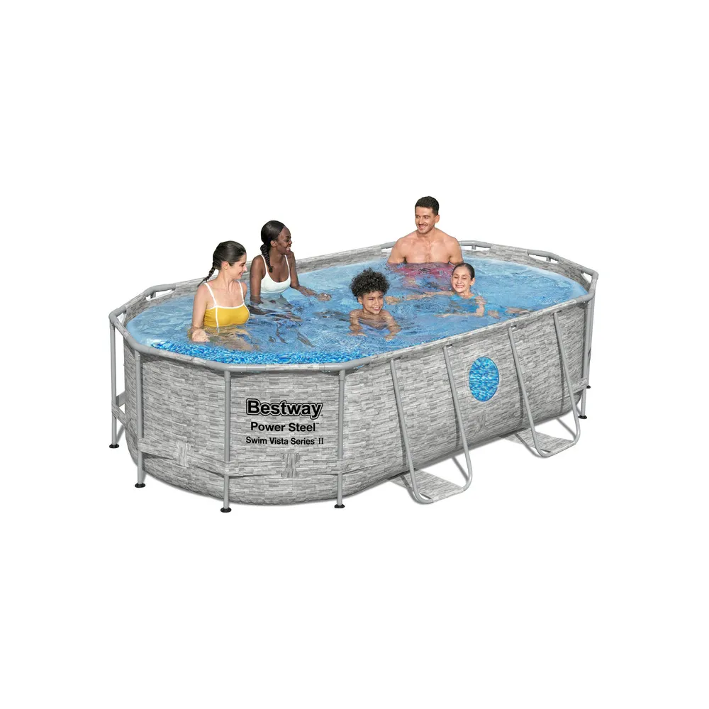 PISCINA C/TELAIO E POMPA OVALE 427X250XH100 CM 56714