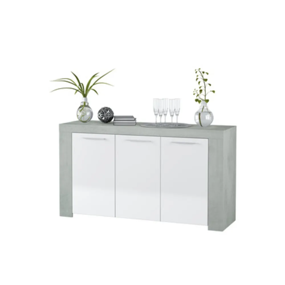 KIT CREDENZA 3 ANTE AMBIT 144X42XH80 CM BIA/CEMEN KIT CREDENZA 3 ANTE AMBIT 144X42XH80 CM BIA/CEMEN