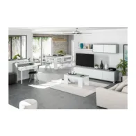 KIT TAVOLO CAFF ELEV 50X100X45/56H BIANCO/CEMEN