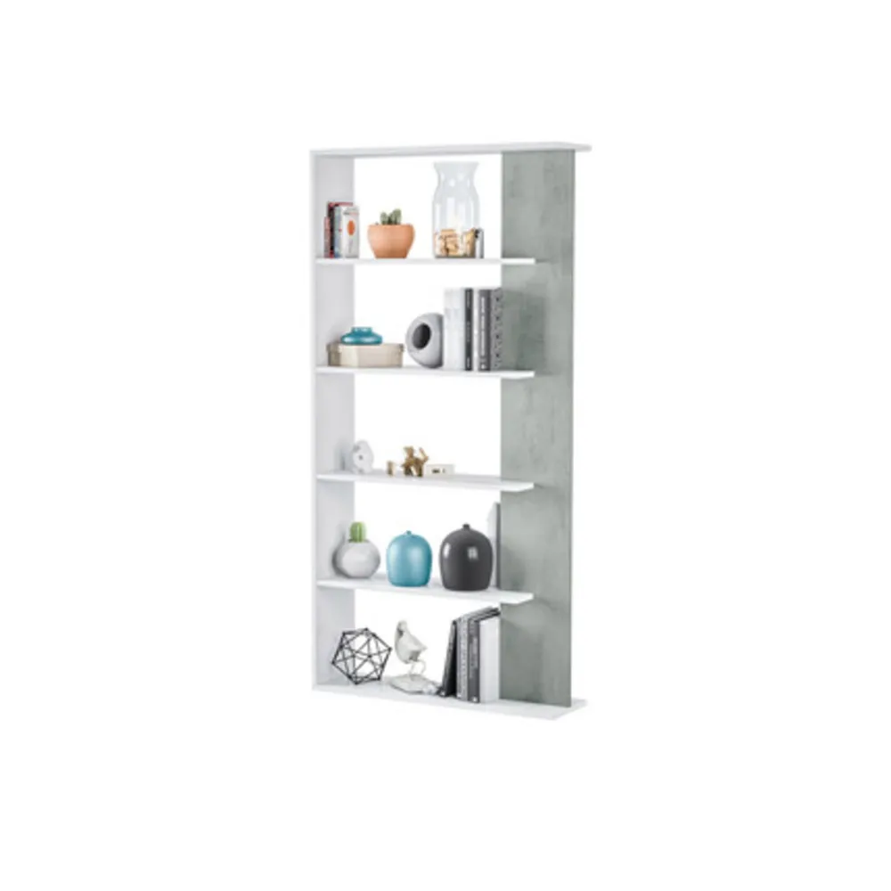 KIT LIBRERIA ALIDA 90X25X180 BIANCO CEMENTO