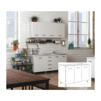 KIT CUCINA BASE 3 ANTE 120X50XH85 CM S/LEVELLO BIANCO