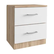 KIT COMODINO 2 CASSETTI 45X34XH47 CM ROVERE BIANCO