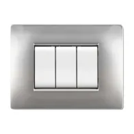 PLACCA LIFE Q LIVING PLAST ALLUMINIO CHIARO 4P