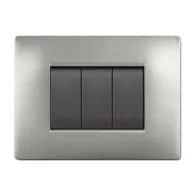 PLACCA LIFE Q LIVING PLAST ACCIAIO SATINATO 3P (10