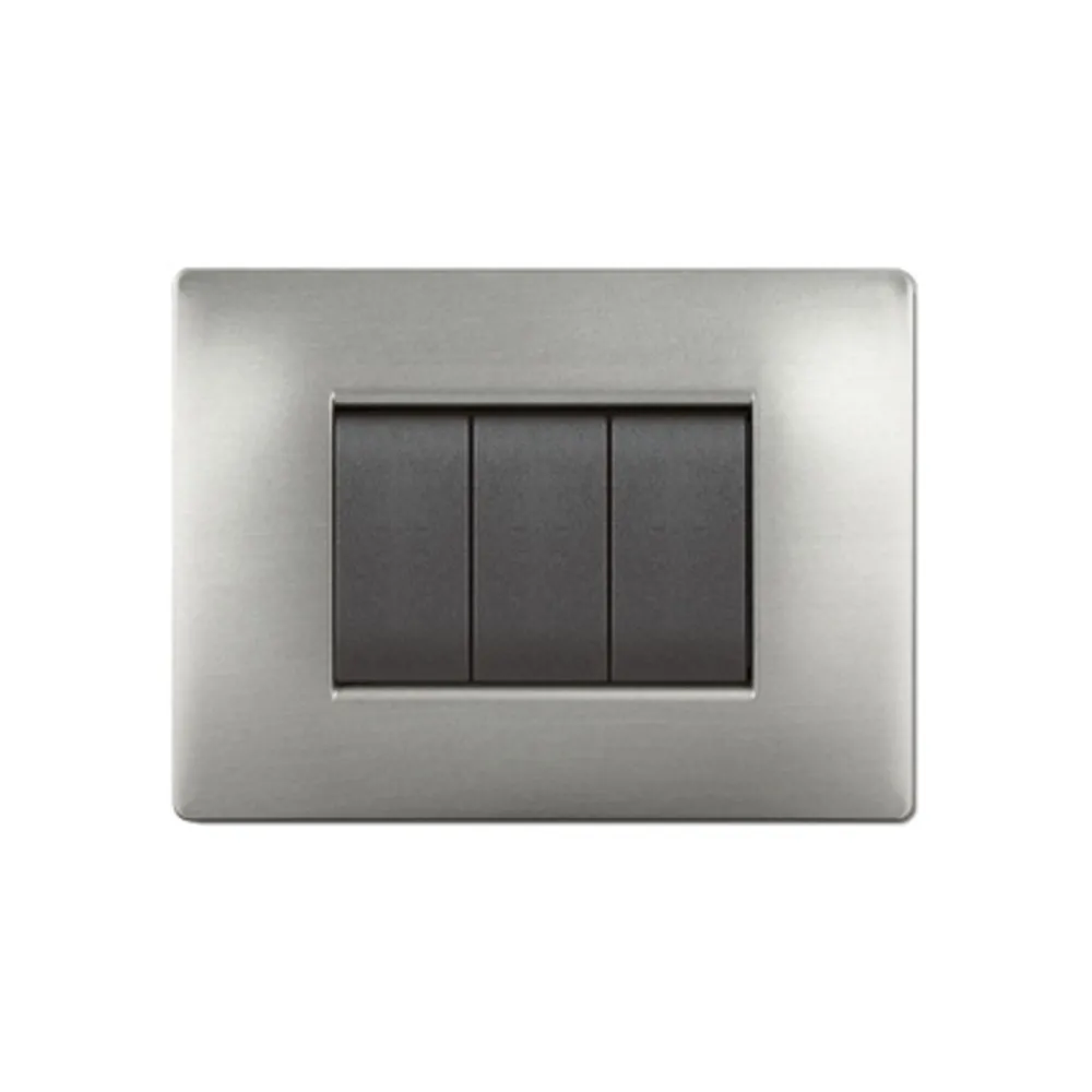 PLACCA LIFE Q LIVING PLAST ACCIAIO SATINATO 3P (10 PLACCA LIFE Q LIVING PLAST ACCIAIO SATINATO 3P (10