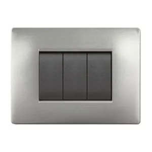 PLACCA LIFE Q LIVING PLAST ACCIAIO SATINATO 3P (10