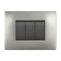 PLACCA LIFE Q LIVING PLAST ACCIAIO SATINATO 7P