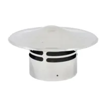 TERMINALE DI SCARICO C/CAPPELLO INOX PELLET D  8 CM