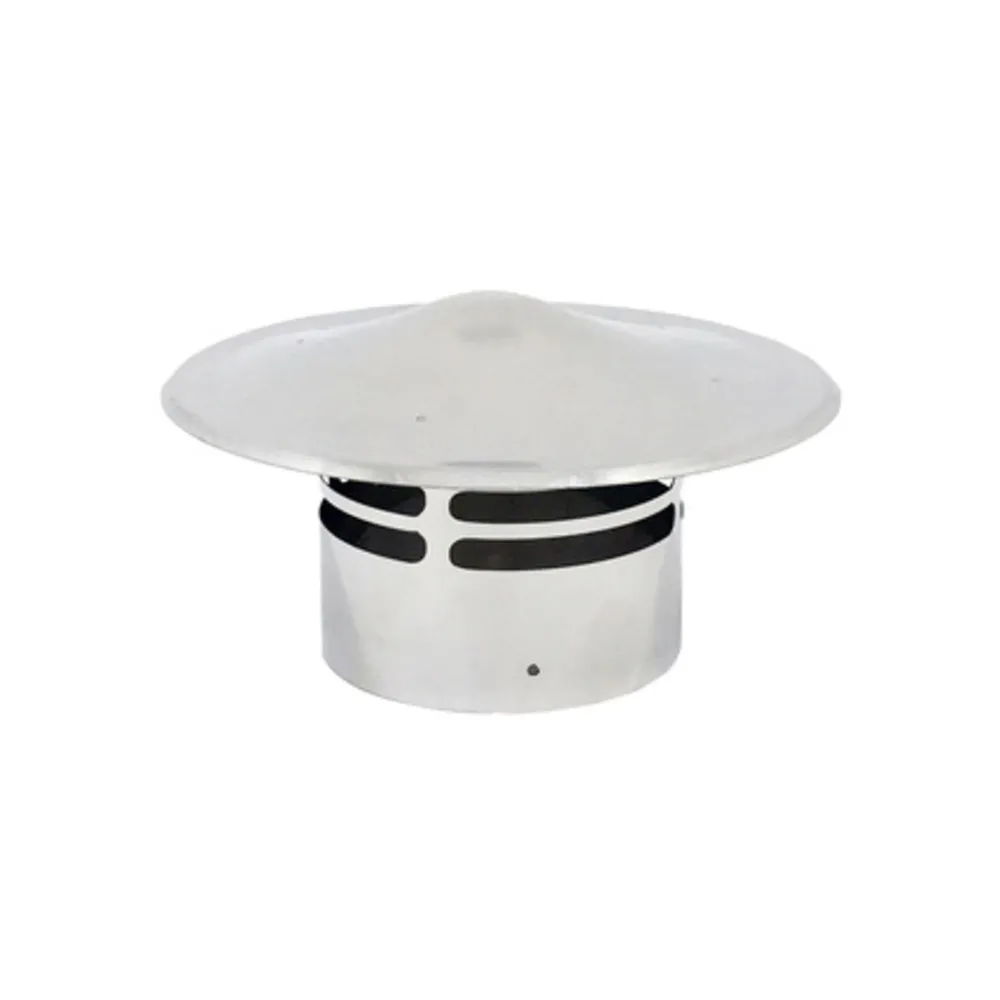 TERMINALE DI SCARICO C/CAPPELLO INOX PELLET D  8 CM