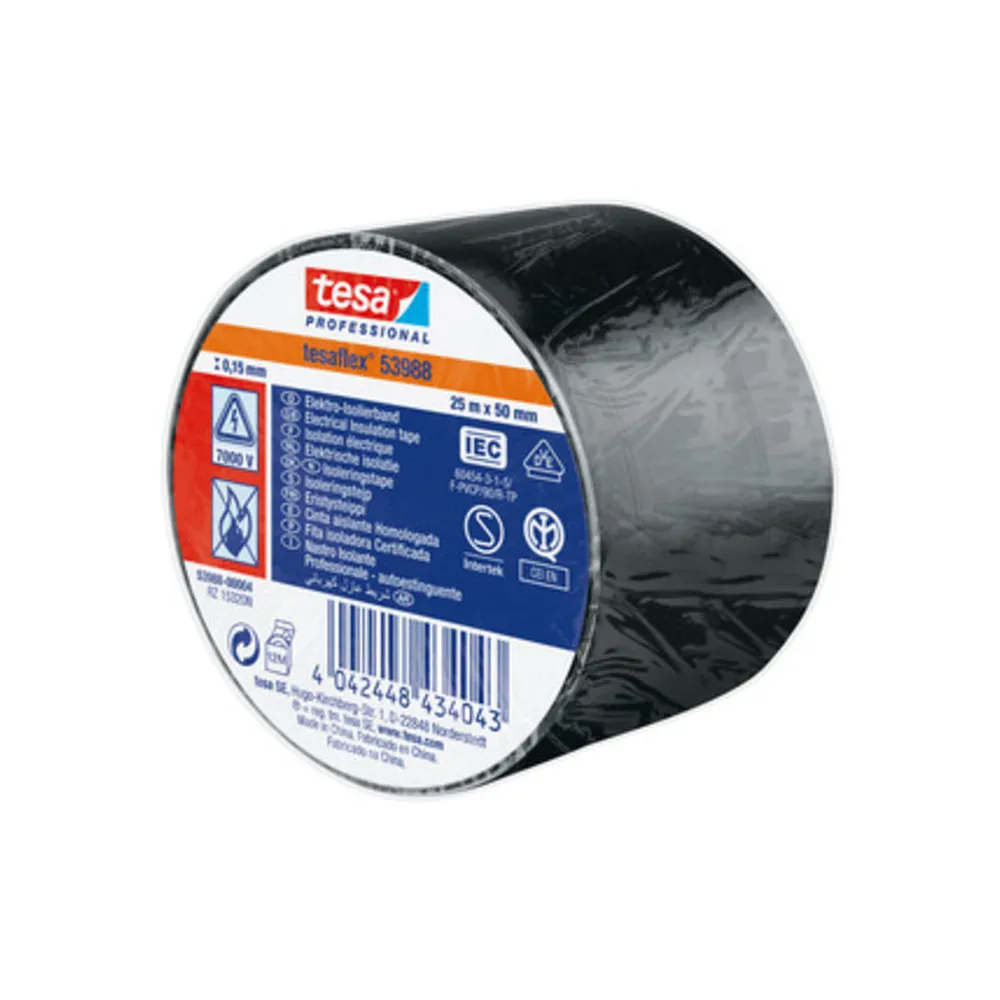 NASTRO ISOLANTE CERTIFICATO NERO 25MTX50MM (4